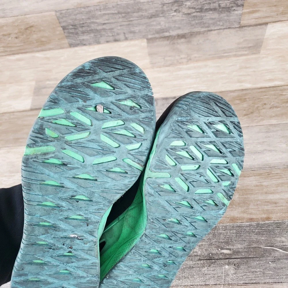 Reebok Nanoflex TR Work Womens Shoes Sz 5 W Black Seafoam Green Composite Toe